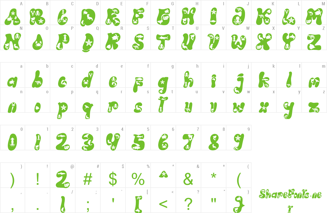 Font Ocean Animal preview